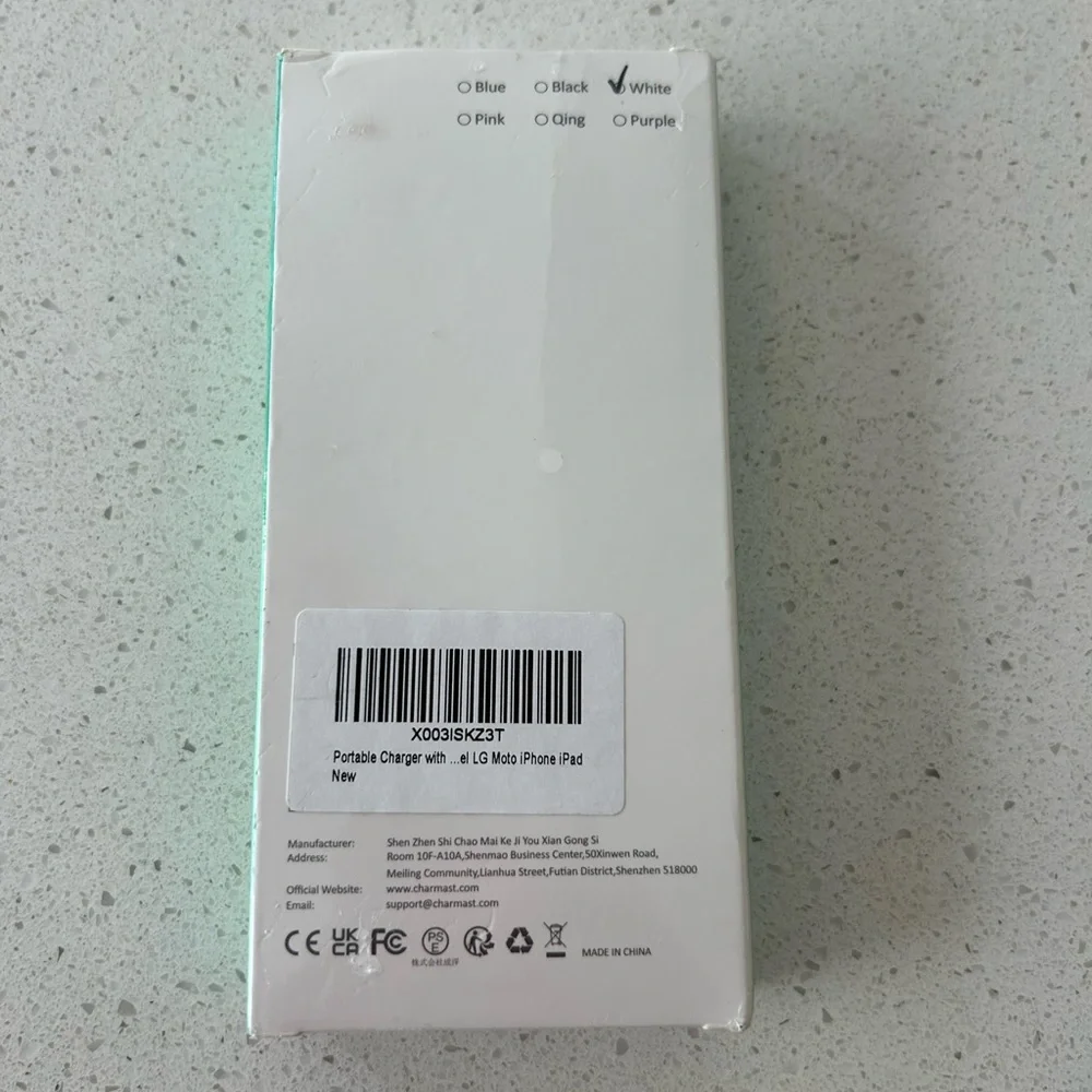 Charmast Portable Charger with Built-in Cables 10000mah Power Bank NEW